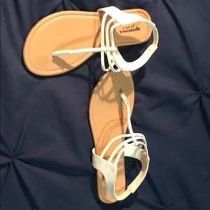 White size 6 Arizona sandals